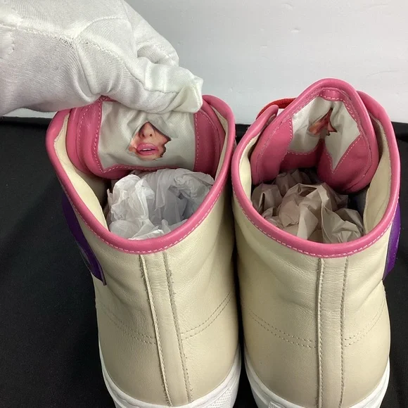 French Kiss by Donald Brooks Pink and Purple Sporty High-Top Sneakers, Men's 11 - Picture 8 of 10